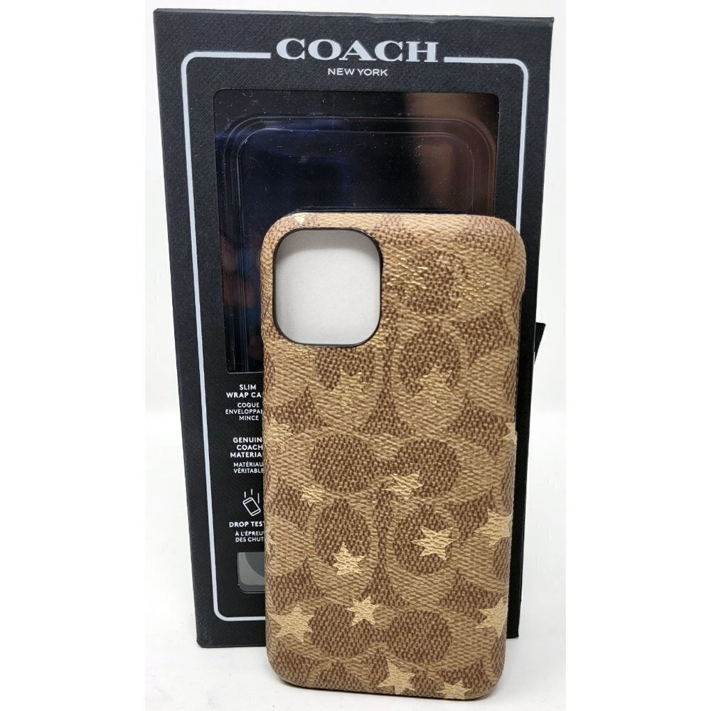 Coach Protective Slim Leather Wrap Case for iPhone 11 Pro 5.8" - Khaki - Picture 2 of 2